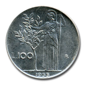 100 lire 1955 Minerva