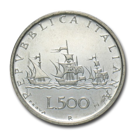 Il rovescio dell 500 lire caravelle