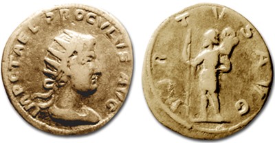 coin, coins, Roman coin, Roman coins, Roman imperial coin, Roman imperial coins, coin of proculus, coins of proculus, antoninianus of proculus